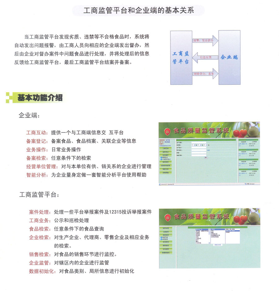 工商局食品質(zhì)量監(jiān)管系統(tǒng)